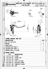 Load image into Gallery viewer, Brembo Motorcycle RCS Corsacorta Brake Master Cylinder 110C74010
