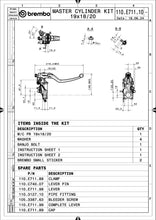 Load image into Gallery viewer, Brembo Motorcycle RCS Corsacorta RR Brake Master Cylinder 110E71110
