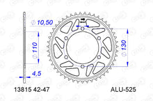 Load image into Gallery viewer, AFAM Motorcycle Aluminium Rear Sprocket 13815