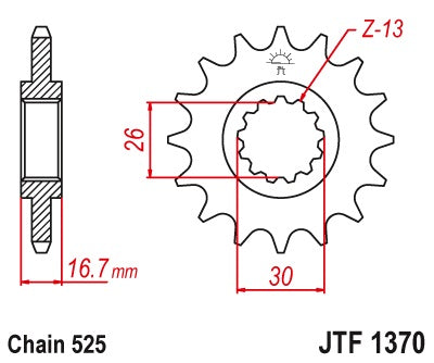 JT Steel Front Sprocket JTF1370