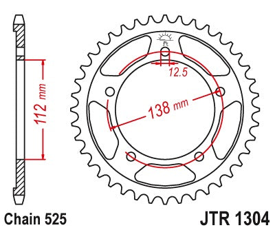 JT Steel Rear Sprocket JTR1304