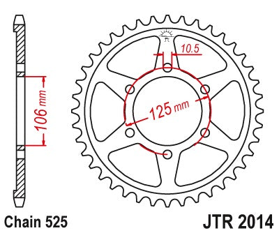 JT Steel Rear Sprocket JTR2014