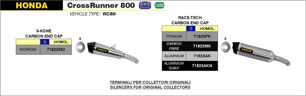 Arrow Motorcycle Exhaust - Honda Crossrunner 800: 2015 - 2016