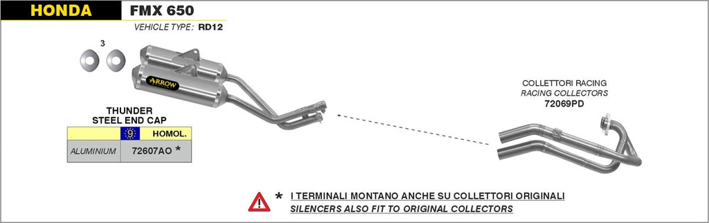 Arrow Motorcycle Exhaust - Honda FMX650: 2005 - 2008