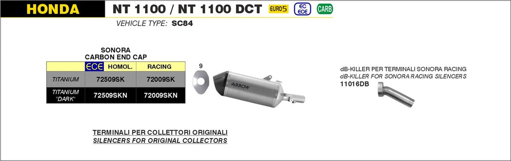 Arrow Motorcycle Exhaust - Honda NT1100: 2022 - 2024