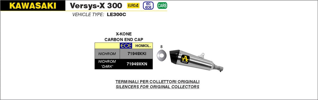 Arrow Motorcycle Exhaust - Kawasaki Versys-X 300: 2017 - 2020