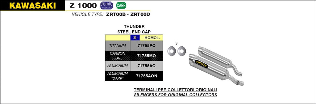 Arrow Motorcycle Exhaust - Kawasaki Z 1000: 2010 - 2013