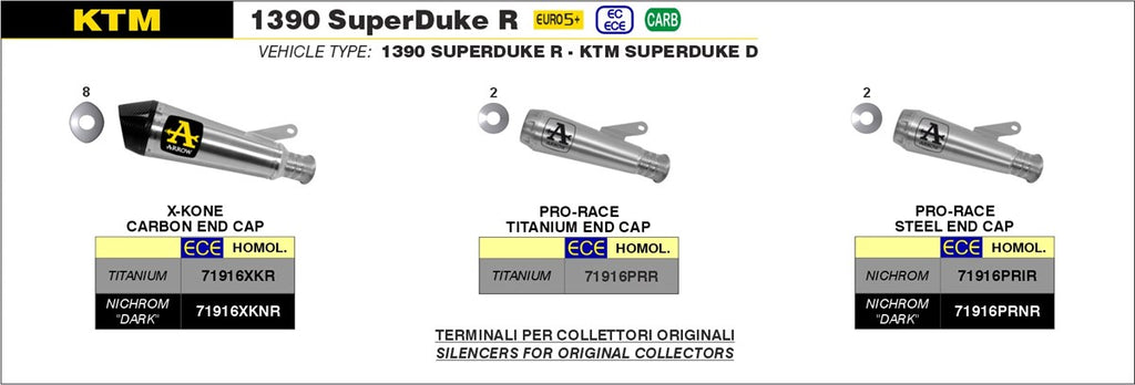 Arrow Motorcycle Exhaust - KTM 1390 Superduke R: 2024