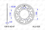 AFAM Motorcycle Aluminium Rear Sprocket 13815