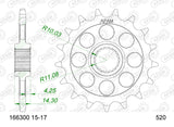 AFAM Standard Steel Front Motorcycle Sprocket 166300