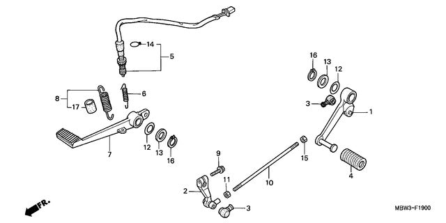 Honda Pedal Gearshift 24705-MBW-000