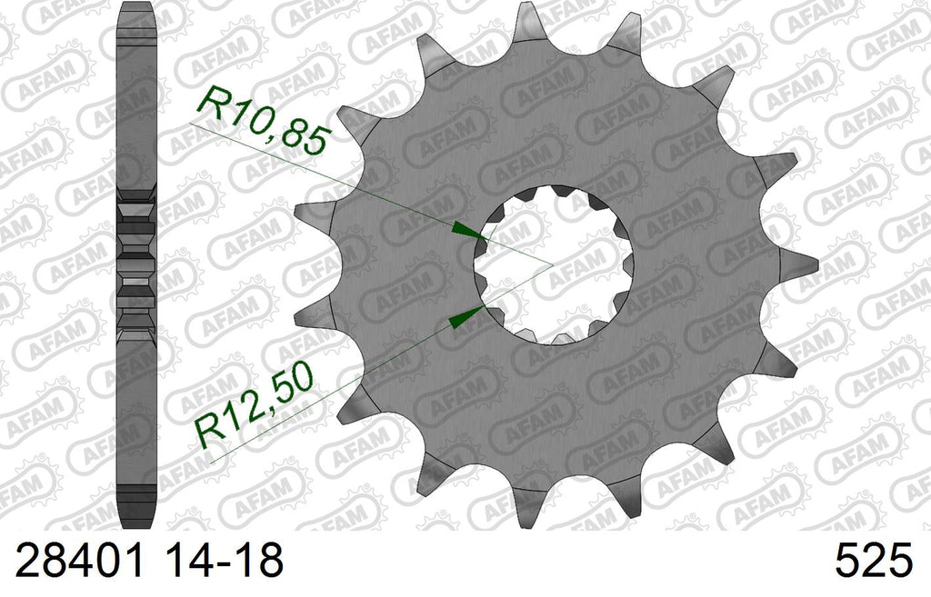 AFAM Standard Motorcycle Steel Front Sprocket 28401
