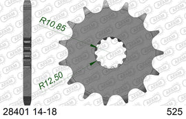 AFAM Standard Motorcycle Steel Front Sprocket 28401