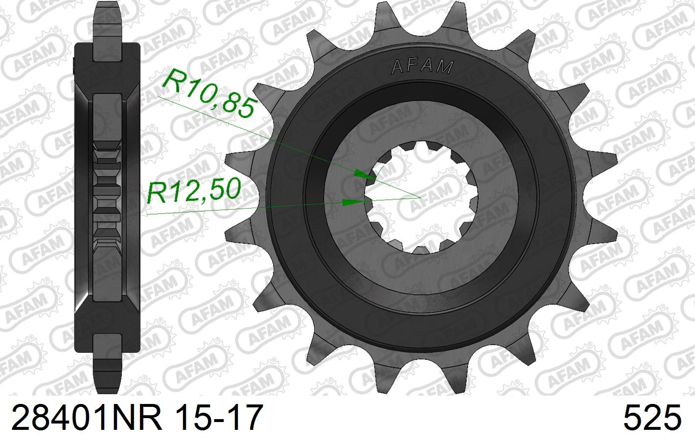 AFAM Standard Motorcycle Steel Front Sprocket 28401NR