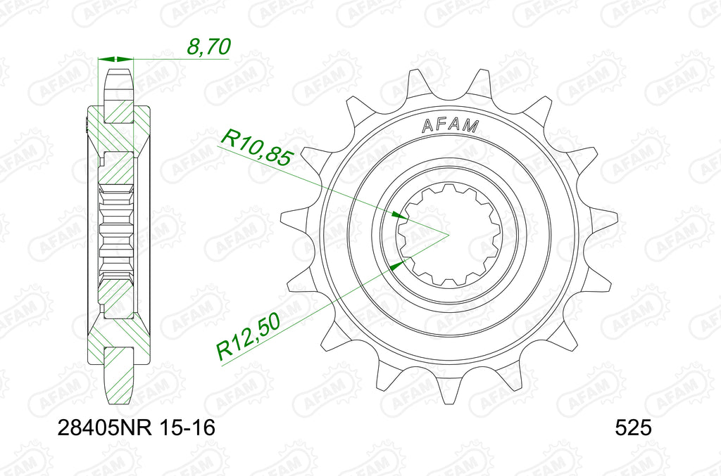 AFAM Standard Motorcycle Steel Front Sprocket 28405NR