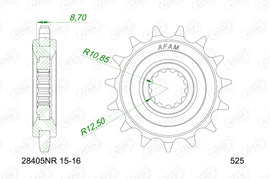 AFAM Standard Motorcycle Steel Front Sprocket 28405NR
