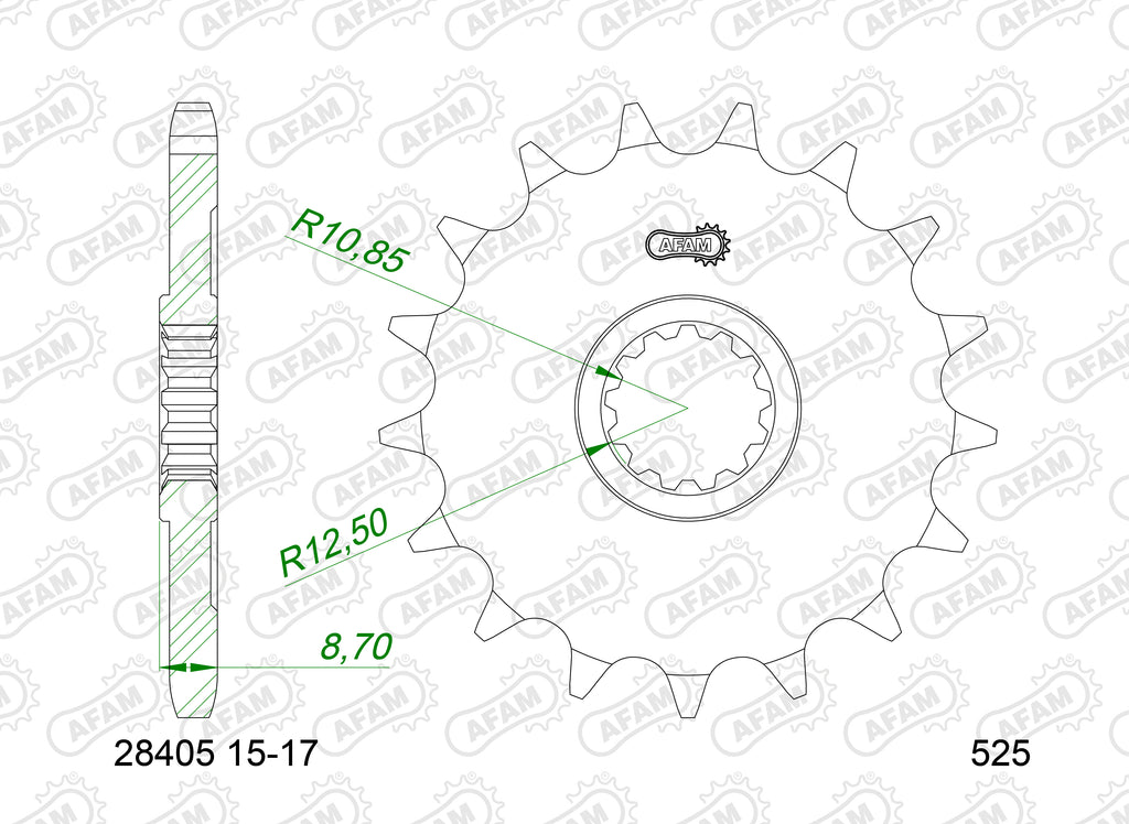AFAM Standard Motorcycle Steel Front Sprocket 28405