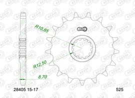 AFAM Standard Motorcycle Steel Front Sprocket 28405