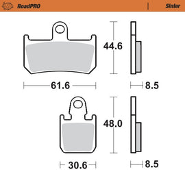 Brake Pad for Yamaha V-Max 1680 (non-ABS) (2007–2016) - Moto-Master 406901