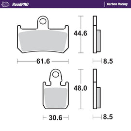 Brake Pad for Yamaha V-Max 1680 (non-ABS) (2007–2016) - Moto-Master 406906