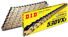 Load image into Gallery viewer, DID Motorcycle Chain 530VX3 Gold&amp;Black