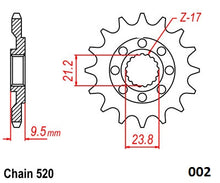 Load image into Gallery viewer, Moto-Master Motorcycle Steel Front Sprocket 61.002.11