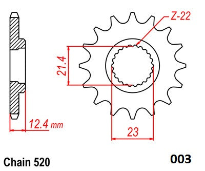 Moto-Master Motorcycle Steel Front Sprocket 61.003.11