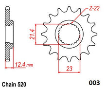 Load image into Gallery viewer, Moto-Master Motorcycle Steel Front Sprocket 61.003.11