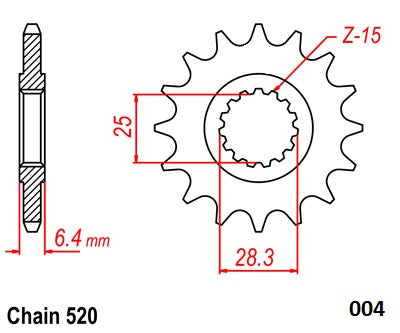 Moto-Master Motorcycle Steel Front Sprocket 61.004.11