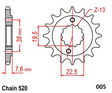 Load image into Gallery viewer, Moto-Master Motorcycle Steel Front Sprocket 61.005.11