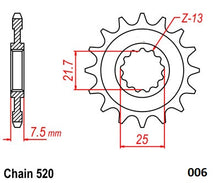 Load image into Gallery viewer, Moto-Master Motorcycle Steel Front Sprocket 61.006.11