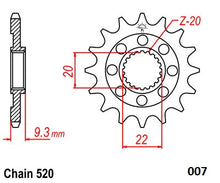 Load image into Gallery viewer, Moto-Master Motorcycle Steel Front Sprocket 61.007.11