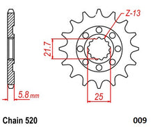 Load image into Gallery viewer, Moto-Master Motorcycle Nitro Steel Front Sprocket 61.009.12