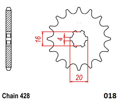 Moto-Master Motorcycle Steel Front Sprocket 61.018.11