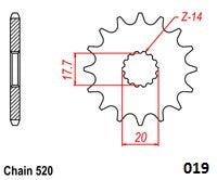Load image into Gallery viewer, Moto-Master Motorcycle Steel Front Sprocket 61.019.11