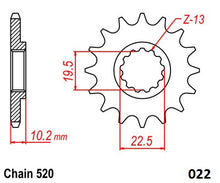Load image into Gallery viewer, Moto-Master Motorcycle Steel Front Sprocket 61.022.11