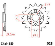 Load image into Gallery viewer, Moto-Master Motorcycle Steel Front Sprocket 61.023.11