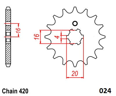 Moto-Master Motorcycle Steel Front Sprocket 61.024.11