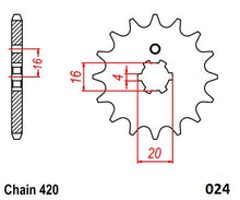 Load image into Gallery viewer, Moto-Master Motorcycle Steel Front Sprocket 61.024.11