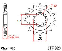 Moto-Master Motorcycle Steel Front Sprocket 61.026.11
