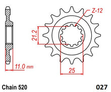 Load image into Gallery viewer, Moto-Master Motorcycle Steel Front Sprocket 61.027.11