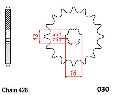 Moto-Master Motorcycle Steel Front Sprocket 61.030.11