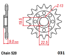 Load image into Gallery viewer, Moto-Master Motorcycle Steel Front Sprocket 61.031.11