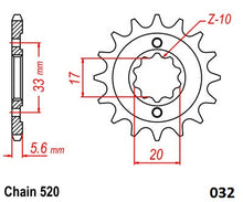 Load image into Gallery viewer, Moto-Master Motorcycle Steel Front Sprocket 61.032.11