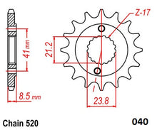Load image into Gallery viewer, Moto-Master Motorcycle Steel Front Sprocket 61.040.11