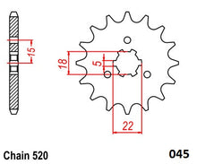 Load image into Gallery viewer, Moto-Master Motorcycle Steel Front Sprocket 61.045.11
