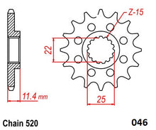 Load image into Gallery viewer, Moto-Master Motorcycle Steel Front Sprocket 61.046.11