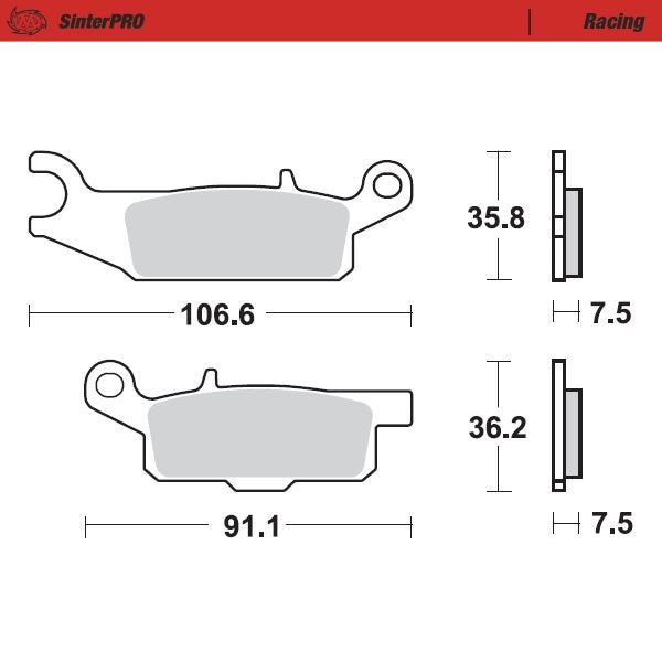 Brake Pad for Yamaha YFM 700 F Grizzly (2007–2024) - Moto-Master 095911