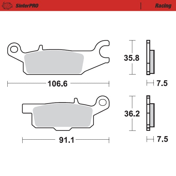 Brake Pad for Yamaha YFM 700 F Grizzly (2007–2024) - Moto-Master 096011