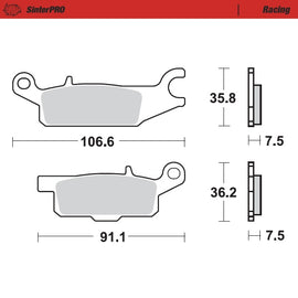 Brake Pad for Yamaha YFM 700 F Grizzly (2007–2024) - Moto-Master 096011